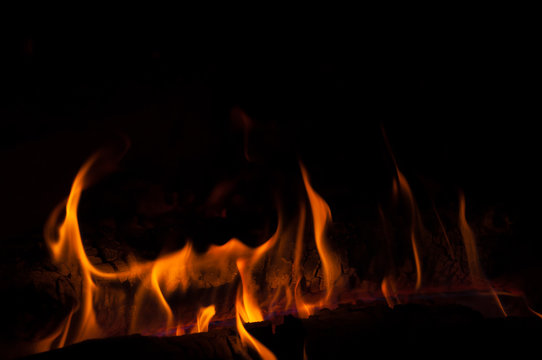 orange fire flames at night