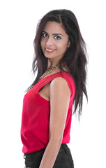 Exotische Schönheit: junge indische Frau in Rot