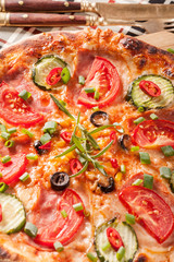 Homemade pizza.