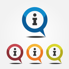 Information icon inside pointer flat style