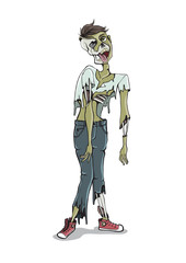Cartoon Zombie Isolated On White