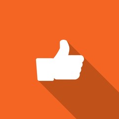 Long Shadow with an Icon of Thumbs Up