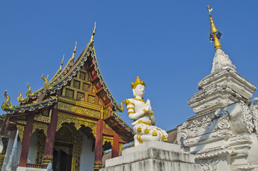 Fototapeta premium The angel heritage statue in temple