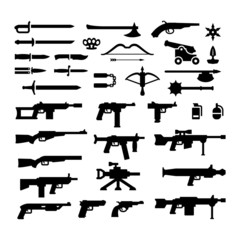 Set icons of weapons - obrazy, fototapety, plakaty