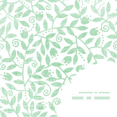 Fototapeta premium Leaves and swirls textile frame corner pattern background