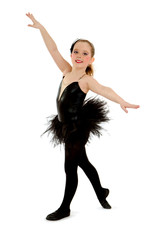 Lyrical Child Dancer in Black Recital Costume