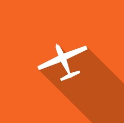 Long Shadow with an Icon of a Plane