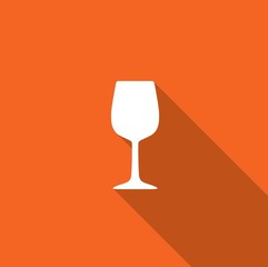 Long Shadow with an Icon of Wine Glass