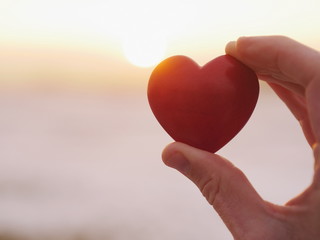 Obraz premium heart sunset love