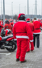 Santa on a motorcycls