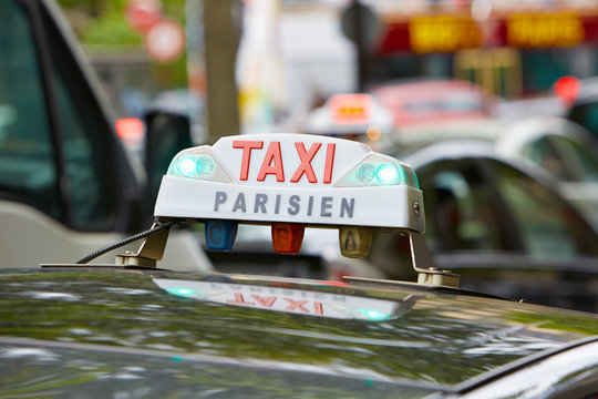 Parisian taxi in Paris, France