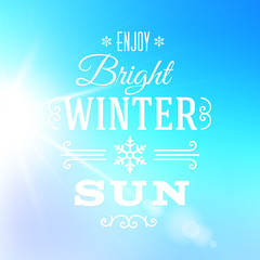Bright Winter Sun Typography Greeting Card