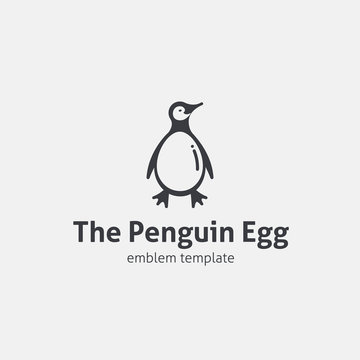 Penguin Egg Vector Concept Symbol Icon or Logo Template