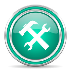 Fototapeta premium tool green glossy web icon