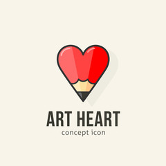 Art heart abstract vector concept icon