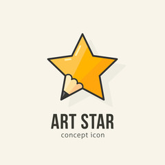 Art star abstract vector concept symbol icon