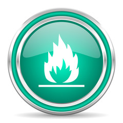 flame green glossy web icon