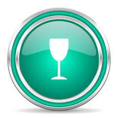 alcohol  green glossy web icon