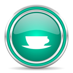 espresso green glossy web icon