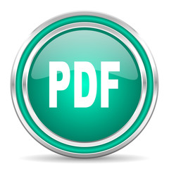 pdf green glossy web icon