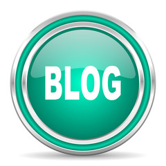 blog green glossy web icon