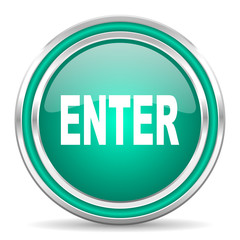 enter green glossy web icon