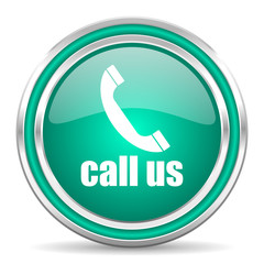 call us green glossy web icon