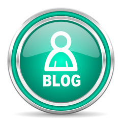 blog green glossy web icon