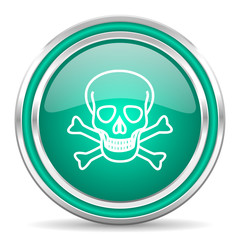 skull green glossy web icon