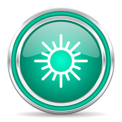 sun green glossy web icon