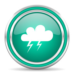 storm green glossy web icon