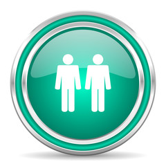 couple green glossy web icon