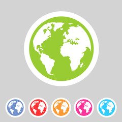 Earth globe flat icon