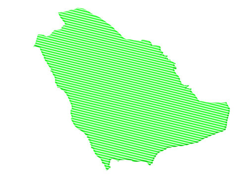 yeşil renkli suudi arabistan haritası
