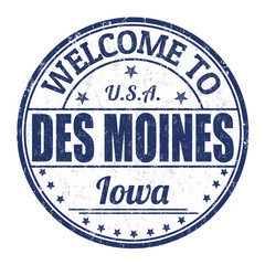 Welcome to Des Moines stamp