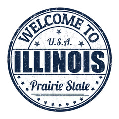 Welcome to Illinois stamp