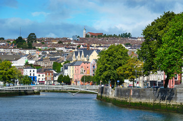 Fototapeta premium Cork City with River Lee, Ireland