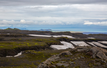 Panorama of Icelandic mountains