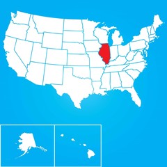 Illustration of the United States of America State - Illinois
