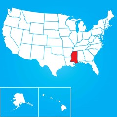 Illustration of the United States of America State - Mississippi