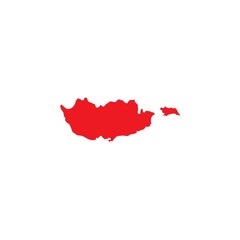 Illustrated Shape of the Country of Cuba