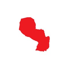Illustrated Shape of the Country of Paraguay