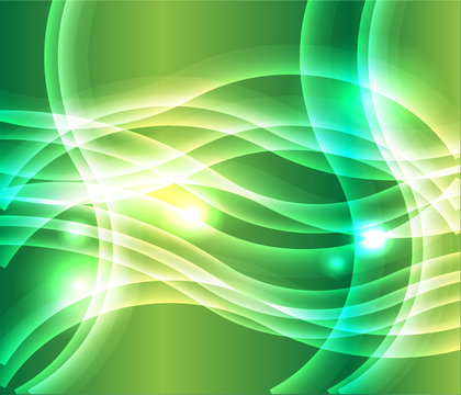 Waves of light green background vector