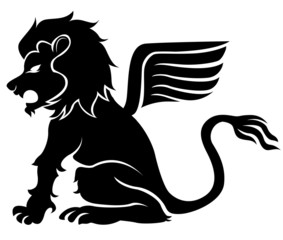 sitting graffiti lion