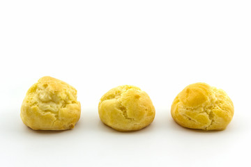 Sweet Fresh Mini Cream Puffs, Profiterole, Choux,Eclair.