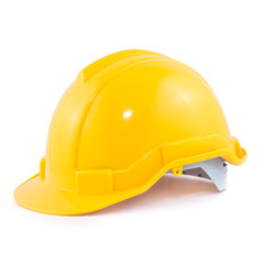 Fototapeta premium Yellow safety helmet isolated on white background