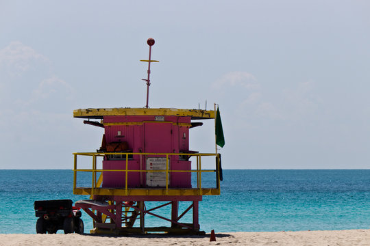 South Beach lifeguard hut in Miami, Florida