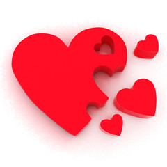 3d hearts family concept