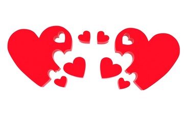 3d hearts family concept