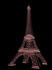 Fototapeta na wymiar 3d Eiffel Tower render